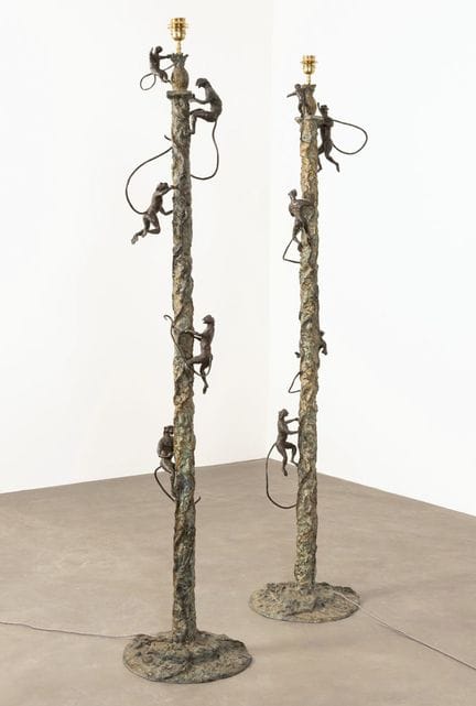 Yann TORCHET (geb. 1961). 
Paar Stehlampen mit Aff