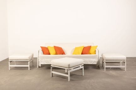 SIFAS, attribué à. 
Mobilier de salon de jardin co