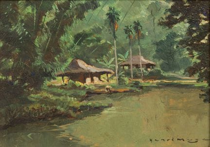 Henri MÈGE (1904-1984).
Pueblo de Annam, en las af