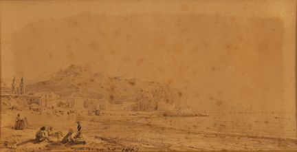 Joseph FRICERO (Nice, 1807-1870). 
Nice, bord de m