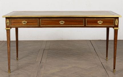 Flacher Schreibtisch aus Palisander- und Mahagonif