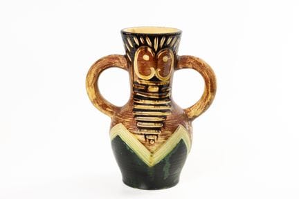 ACCOLAY.
Vase mit Henkeln aus mehrfarbiger Keramik