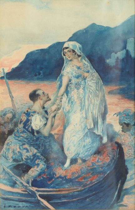 Gustave-Adolphe MOSSA (Nice, 1883-1971).
Loti et A