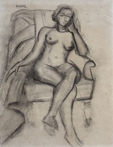 André LHOTE (1885–1962).
Sitzender Akt.
Kohle auf 