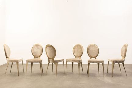 CANTORI, Italien.
Set aus sechs Stühlen mit Medail