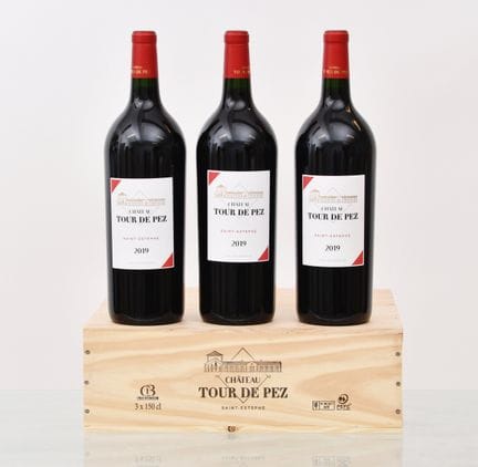 2019年份TOUR DE PEZ酒庄红葡萄酒，圣埃斯泰夫CB，12瓶大瓶装，原装木箱