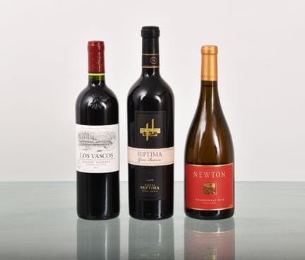 molti vini stranieri, tra cui cileni, argentini e 
