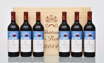 2014年木桐·罗斯柴尔德酒庄红葡萄酒，波亚克一级庄，6瓶，原装木箱