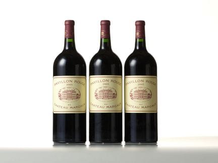 PAVILLON ROUGE 玛歌酒庄 2005 年份 玛歌（标签有极轻微磨损，其余完好无损），3 
