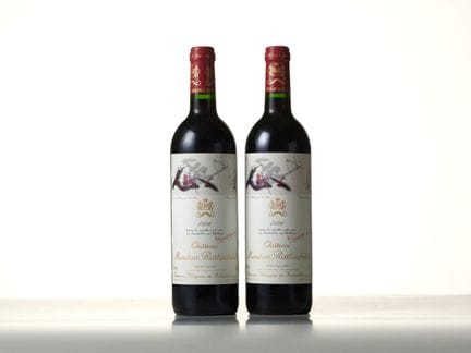 1996年木桐·罗斯柴尔德酒庄红葡萄酒，GCC1波亚克，2瓶