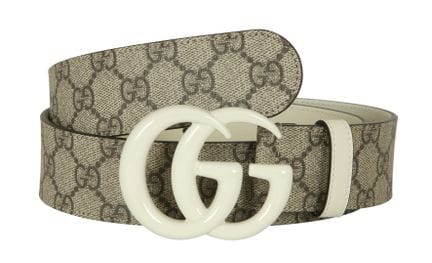 GUCCI BELT
GG canvas. White brand-logo buckle. Siz