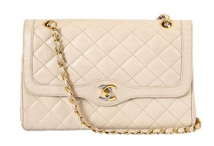 BOLSO DE HOMBRO VINTAGE DE CHANEL CON DOBLE SOLAPA