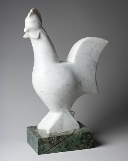 MODERN School
Rooster 
Carved white marble, terrac