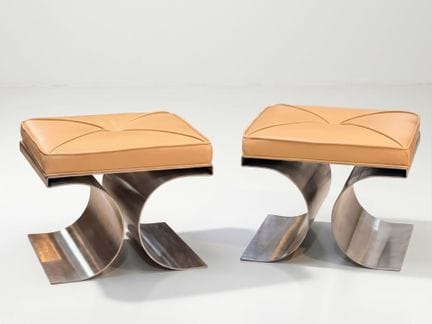 Michel BOYER (1935–2011)
Pair of “X” STOOLS, 1968 