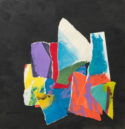 Collage firmado, hacia 1970