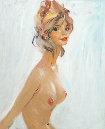 让·加布里埃尔·多梅尔格（1889-1962）
《裸胸女子》
布面油画，未署名
背面有工作室印章
高