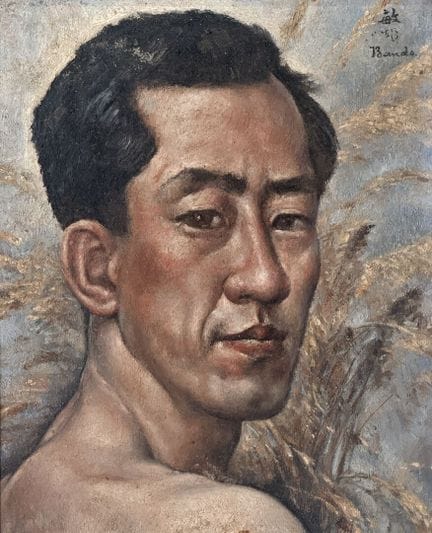Toshio BANDO (1895-1973)
Auto-portrait 
Huile, sig