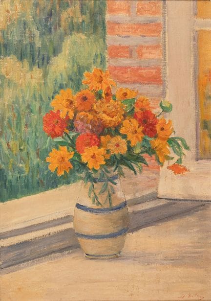 莱昂·德特鲁瓦（1859-1955）
花束 
布面油画，右下角签名 
右下角有旧标签389，附有归属