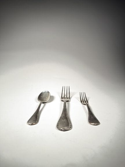 CHRISTOFLE
Cutlery set, mesh-and-ribbon design 
In