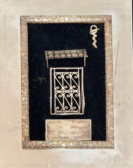 PLAQUE COMMEMORATIVE congrès médical
Argent, miroi
