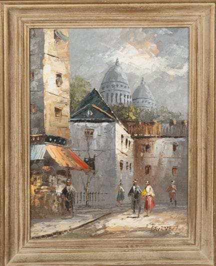 Tom BURNETT (1958)
Vue sur le Sacré-Coeur 
Huile s