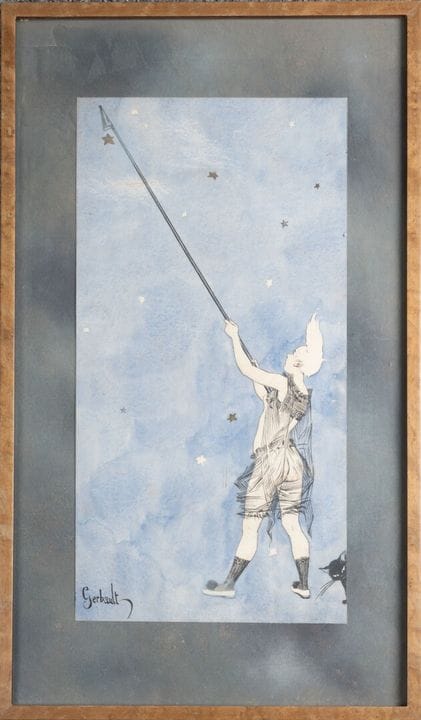 Henry GERBAULT (1863-1930) 
Scène onirique 
Encre 