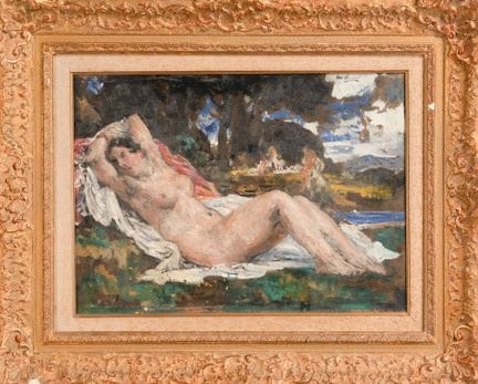 Paul CHARAVEL (1877-1961)
Nu allongé 
Huile sur pa