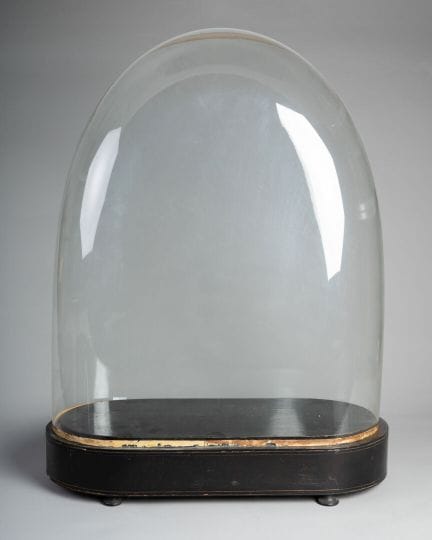 BRIDE'S GLOBE
Hand-blown glass, blackened wood bas