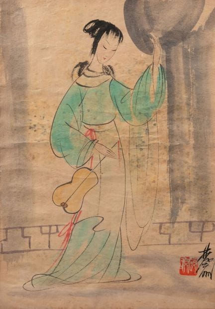 CHINE - XXème siècle 
Scène musicale
Encre sur pap