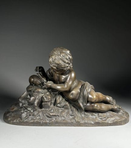 D'après CLODION
Putti au lapin
Epreuve en bronze à