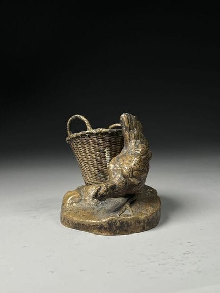 Agathon LÉONARD (1841-1923)
Poule au panier 
Sculp