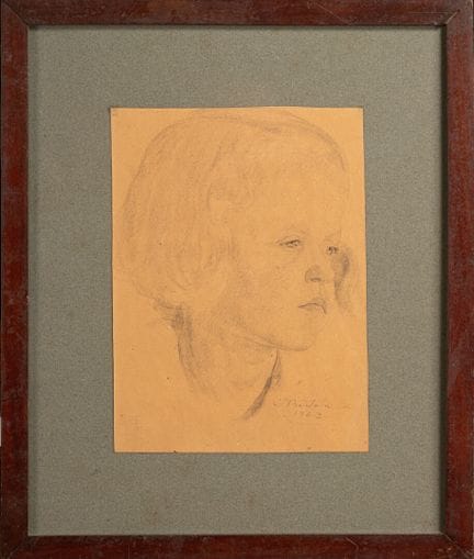 Ecole MODERNE 
Portrait de jeune fille
Mine sur pa