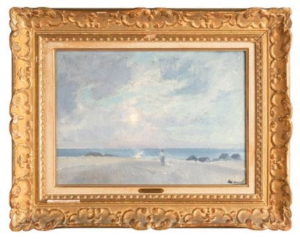Paul CHARAVEL (1877-1961)
Vue côtière en bleu 
Hui