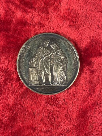 FRANCE — Wedding medal, “Fidelity and Happiness,” 