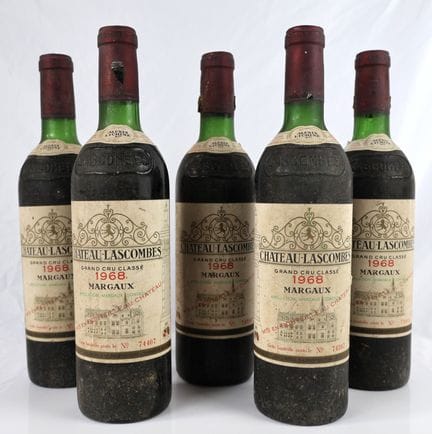 5瓶 1968年拉斯康布酒庄（CHÂTEAU LASCOMBES）玛歌二级庄（2e GC Marga
