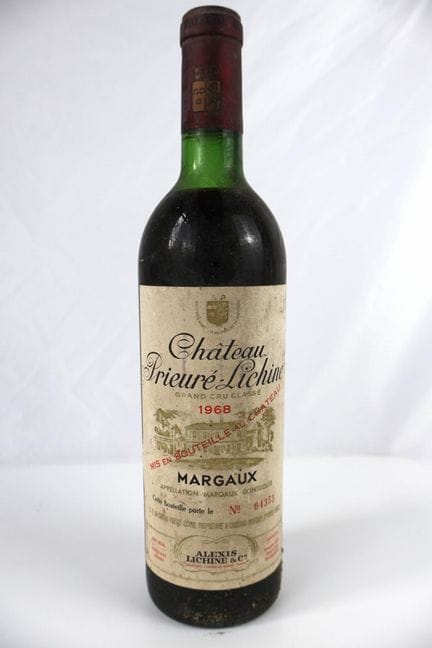 1瓶 1968年份 CHÂTEAU PRIEURÉ LICHINE 玛歌第四级庄（酒液液面至瓶肩，酒