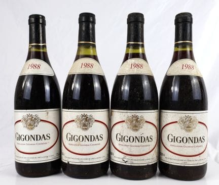 4瓶1988年份吉贡达斯（GIGONDAS）“皇后草坪酒窖”（Les Chais du Pré de