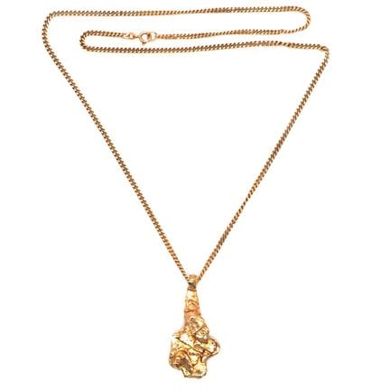 COLLIER en or jaune 18K à chaîne maille gourmette,