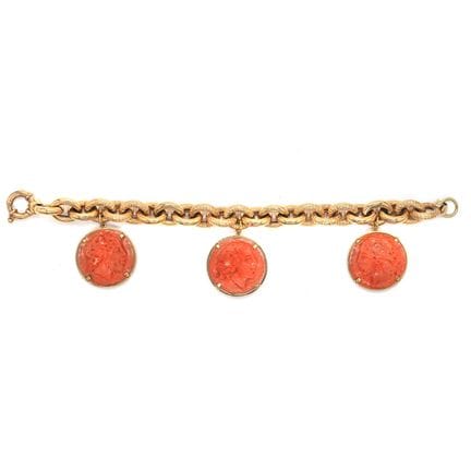 BRACCIALE con maglie larghe in oro giallo 18 carat