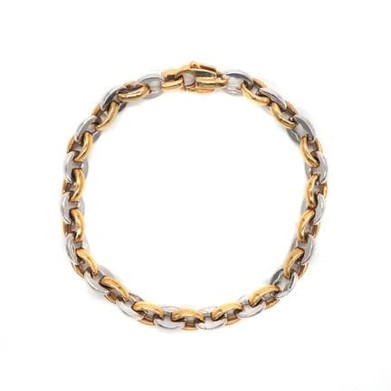 BRACELET bicolore en or jaune et or blanc 18K, com