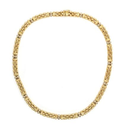 COLLIER en or jaune 18K. Italien. Longueur : 45cm.