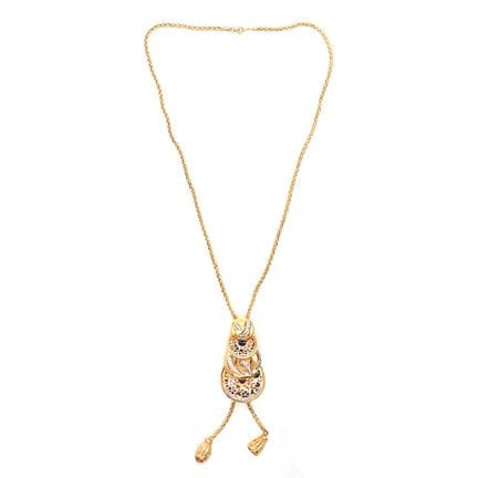 COLLIER en or jaune 18K, retenant un important pen