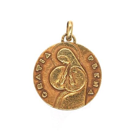 PUIFORCAT. Médaille "GRATIA PLENA" en or jaune 18K