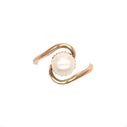 BAGUE en or jaune 18K, sertie d'une perle de cultu