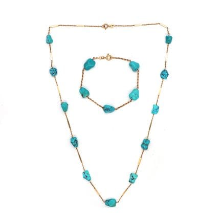 PARURE comprenant un long collier et un bracelet a