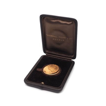 AUDEMARS PIGUET. 18K gold coin watch (twenty-dolla