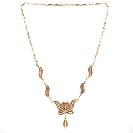 COLLIER ancien en or jaune 18K, composé d'une succ