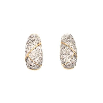 BOUCLES D'OREILLE de type créoles bombées, en or j