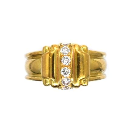 BAGUE en or 18K sertie de 6 petits diamants (total