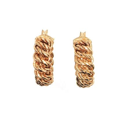 BOUCLES D'OREILLES créoles en or jaune 18K, à déco